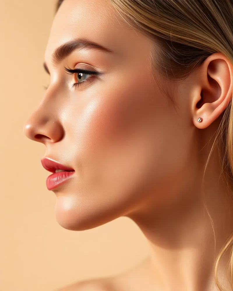 Perfil feminino com contorno mandibular harmonizado após procedimento estético no Tatuapé